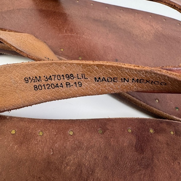 Frye Ally Brown Leather Sandals Flip FLops 3479198-LIL Women's Size 9.5 - Picture 10 of 10